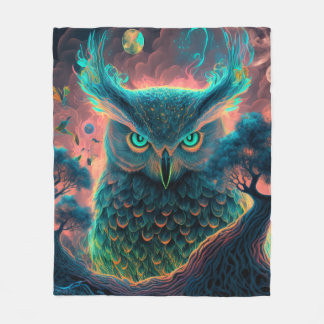 Mystische Eule psychedelische Decke | Geistiges Ti