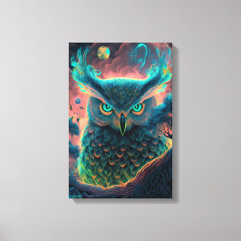 Mystische Eule psychedelischer Leinwanddruck
