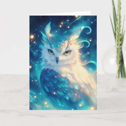 Mystische Eule unter dem Sternenhimmel Karte (Vorderseite)