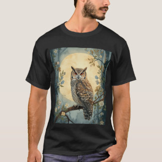 Mystische Eulen-Mondlicht-Waldkunst | Wald-Eule I T-Shirt