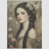 Mystische Faibe mit Blütenkrone und Schmetterlinge Seidenpapier (Vorderseite)