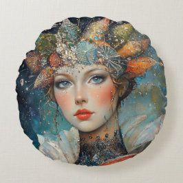 Mystische Fantasie starke Frau Rundes Kissen