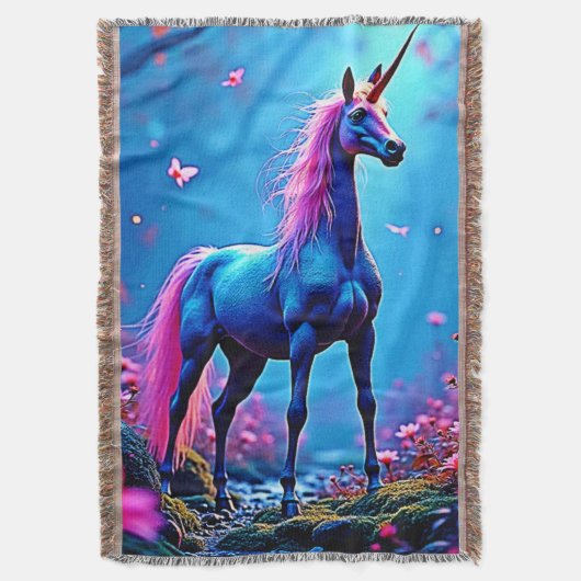 Mystische Fantasy-Einhorn-Kunst Decke (Vorderseite Vertikal)