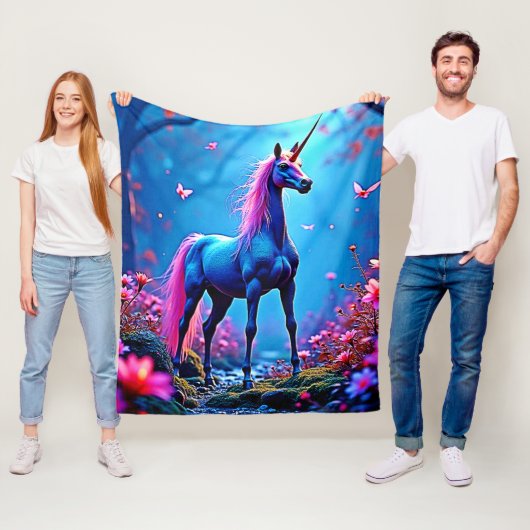 Mystische Fantasy-Einhorn-Kunst Fleecedecke (Beispiel)