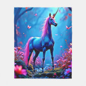 Mystische Fantasy-Einhorn-Kunst Fleecedecke (Vorderseite)