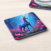 Mystische Fantasy-Einhorn-Kunst Getränkeuntersetzer (Linke Seite)