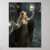 Mystische Fee mit Haustier, Fantasie Poster (Vorne)