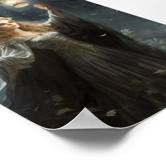 Mystische Fee mit Haustier, Fantasie Poster (Ecke)