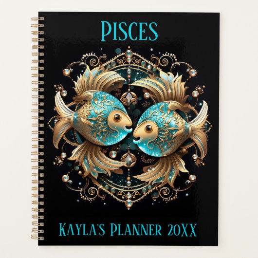 Mystische Fische-Sternzeichen-Kunst Planer (Vorderseite)