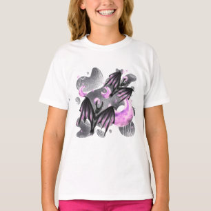 Mystische Fledermäuse, die einen leuchtenden Mond T-Shirt