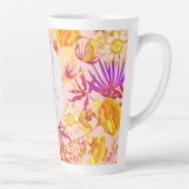 Mystische Floral Monogramm rosa Latte Tasse blühen (Rechts)
