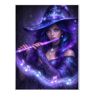 Mystische Flötenspielerin – Magische Melodie Poste Fotodruck