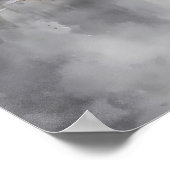 Mystische Flügelmädchen in Schwarz-Weiß-Stadt Poster (Ecke)