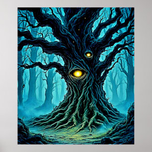 Mystische Forest Eye Tree Art Poster