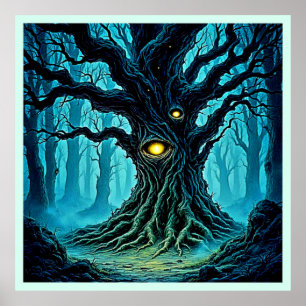 Mystische Forest Eye Tree Art Poster