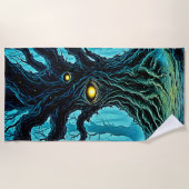 Mystische Forest Eye Tree Art Strandtuch (Vorderseite)