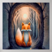 Mystische Forest Fox Animal Print | Fox Print Poster (Vorne)