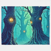Mystische Forstbeobachter Fleecedecke (Vorderseite (Horizontal))