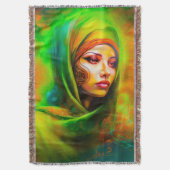 Mystische Frau in Neonfarben Decke (Vorderseite Vertikal)