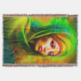 Mystische Frau in Neonfarben Decke