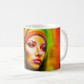 Mystische Frau in Neonfarben Kaffeetasse (VorderseiteRechts)