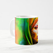 Mystische Frau in Neonfarben Kaffeetasse (Vorderseite Links)