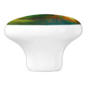 Mystische Frau in Neonfarben Keramikknauf (Seitenansicht)