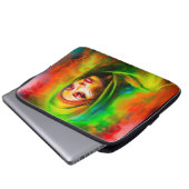 Mystische Frau in Neonfarben Laptopschutzhülle (Vorne Knopf)