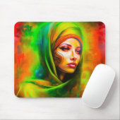 Mystische Frau in Neonfarben Mousepad (Mit Mouse)