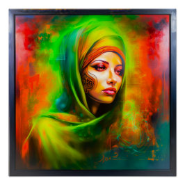 Mystische Frau in Neonfarben Poster