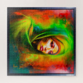 Mystische Frau in Neonfarben Puzzle (Horizontal)