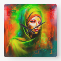 Mystische Frau in Neonfarben