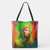 Mystische Frau in Neonfarben Tasche (Rückseite)