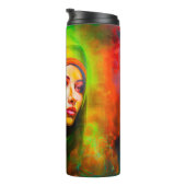 Mystische Frau in Neonfarben Thermosbecher (Nach rechts gedreht)