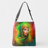 Mystische Frau in Neonfarben Tragetaschen Mit Langen Trägern (Rückseite)