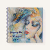 Mystische Frau mit Feathers SketchSpiral-Notebook Notizblock (Vorderseite)