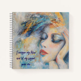 Mystische Frau mit Feathers SketchSpiral-Notebook Notizblock