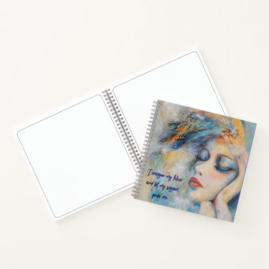 Mystische Frau mit Feathers SketchSpiral-Notebook Notizblock (Innenseite)