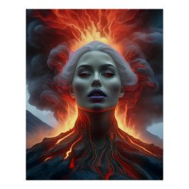 Mystische Frauen materialisieren sich aus dem Vulk Poster