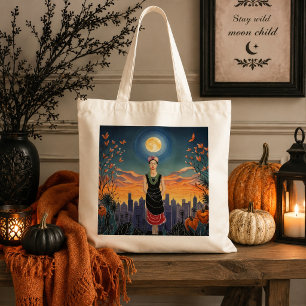 Mystische Frida-inspirierte Volkskunst Tragetasche