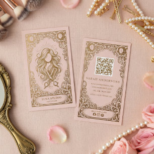 Mystische Friseurstyling Visitenkarte Vintage Bo