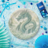 Mystische Fuchsdrache Wasserfarbenkunst (2) Pappteller (Party)