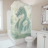 Mystische Fuchsdrachen-Aquarellkunst (2) Duschvorhang (Beispiel)
