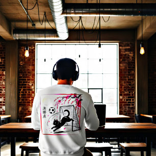 Mystische Fußball-Katzen-Anime-Fans & Nachtspiel-L Sweatshirt