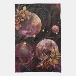Mystische Galaxie Kristall Planet Lila Weltraum Geschirrtuch