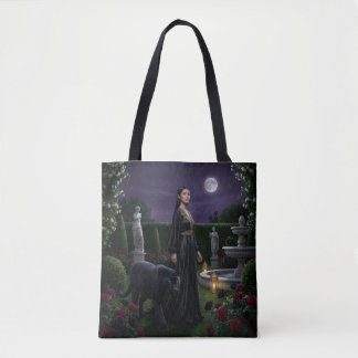 Mystische Gartentasche: Frau & Panther Tasche