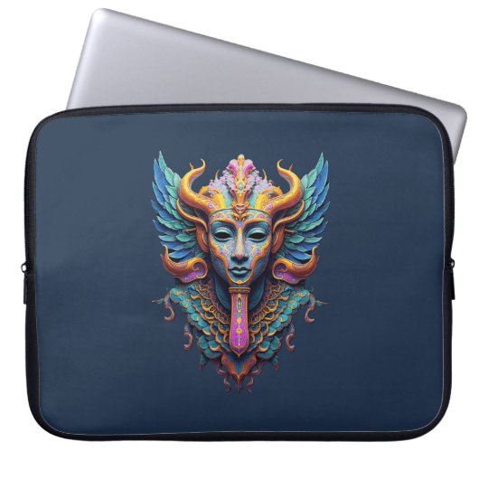 Mystische geflügelte Gottheit Laptopschutzhülle (Vorderseite)