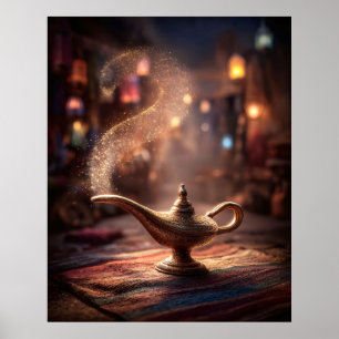 Mystische Genie-Lampe Poster