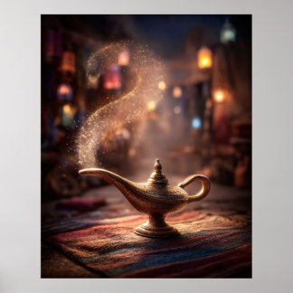 Mystische Genie-Lampe Poster