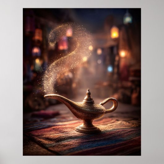Mystische Genie-Lampe Poster (Vorne)